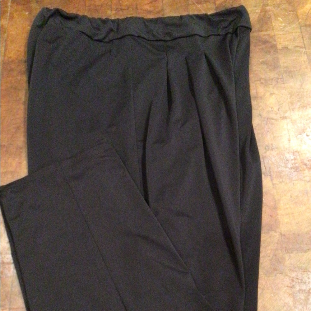 Nicole Miller Pleated Black Pants Pull On Medium